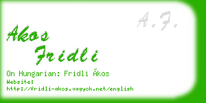 akos fridli business card